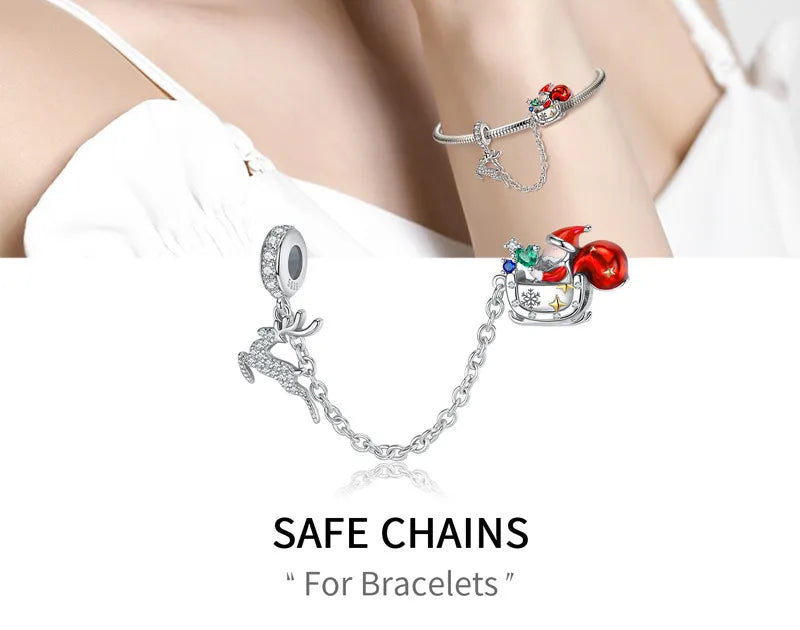 Elk & Santa Claus Christmas Beads