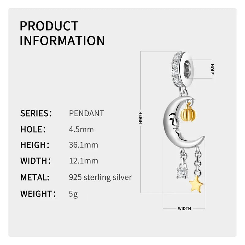 Moon Pumpkin Halloween Beads