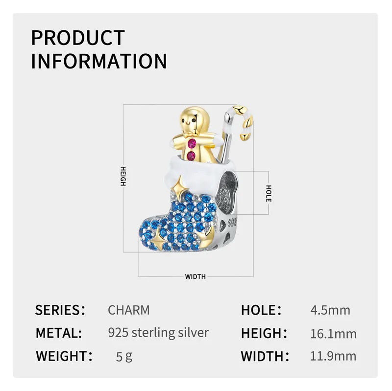 Blue Christmas Gift Socks Beads