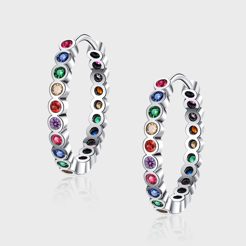 Large Circle Colorful Earrings