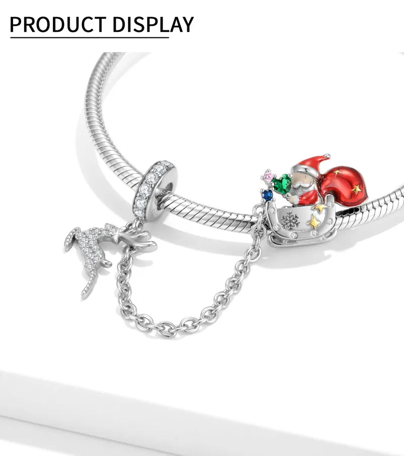 Elk & Santa Claus Christmas Beads