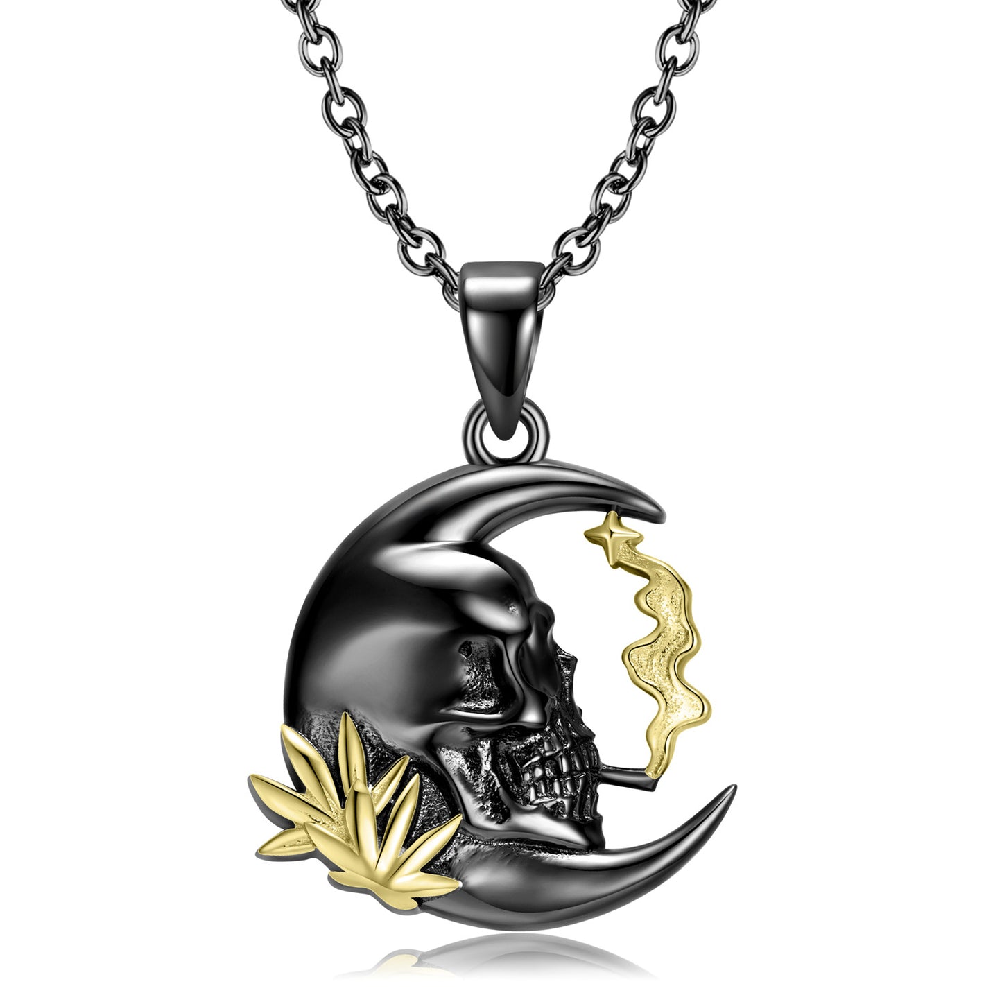 Dark Smoking Skull Halloween Necklace