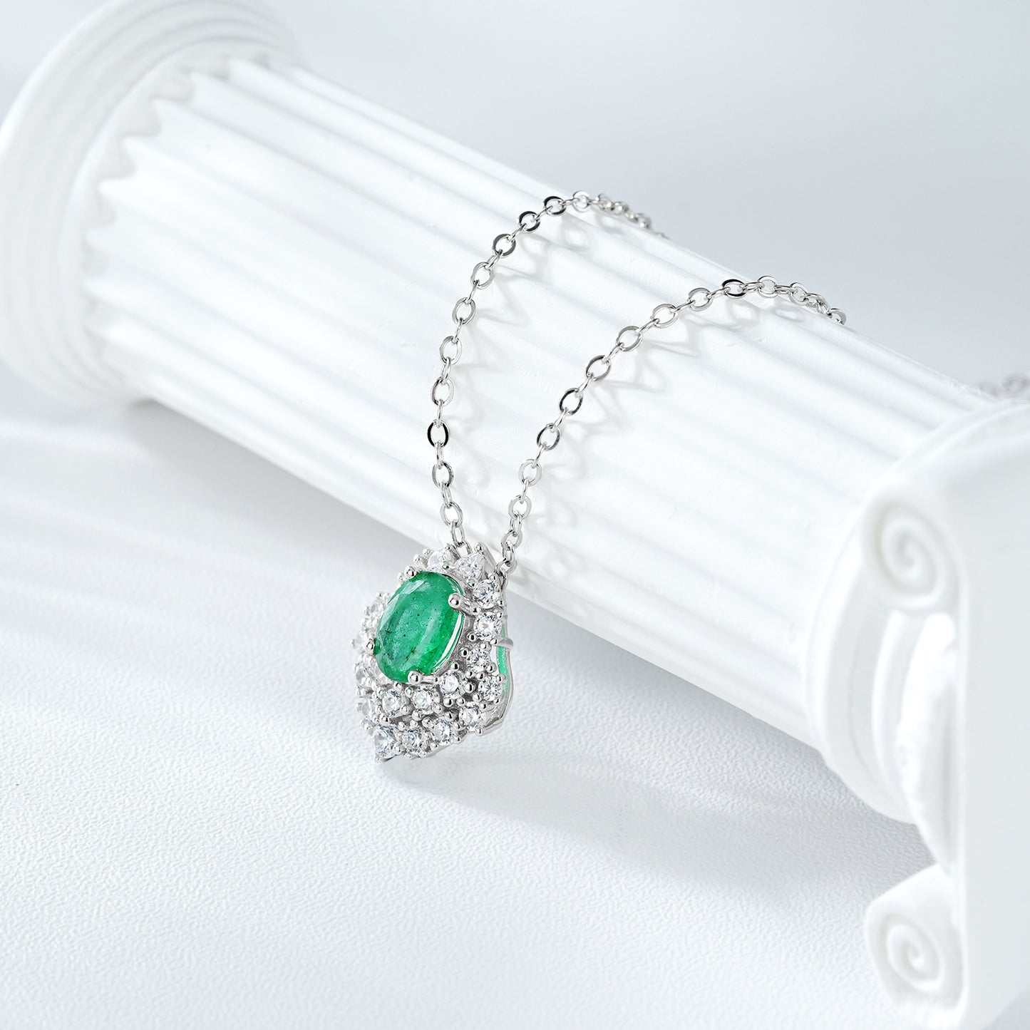 Emerald Luminous Leaf Necklace