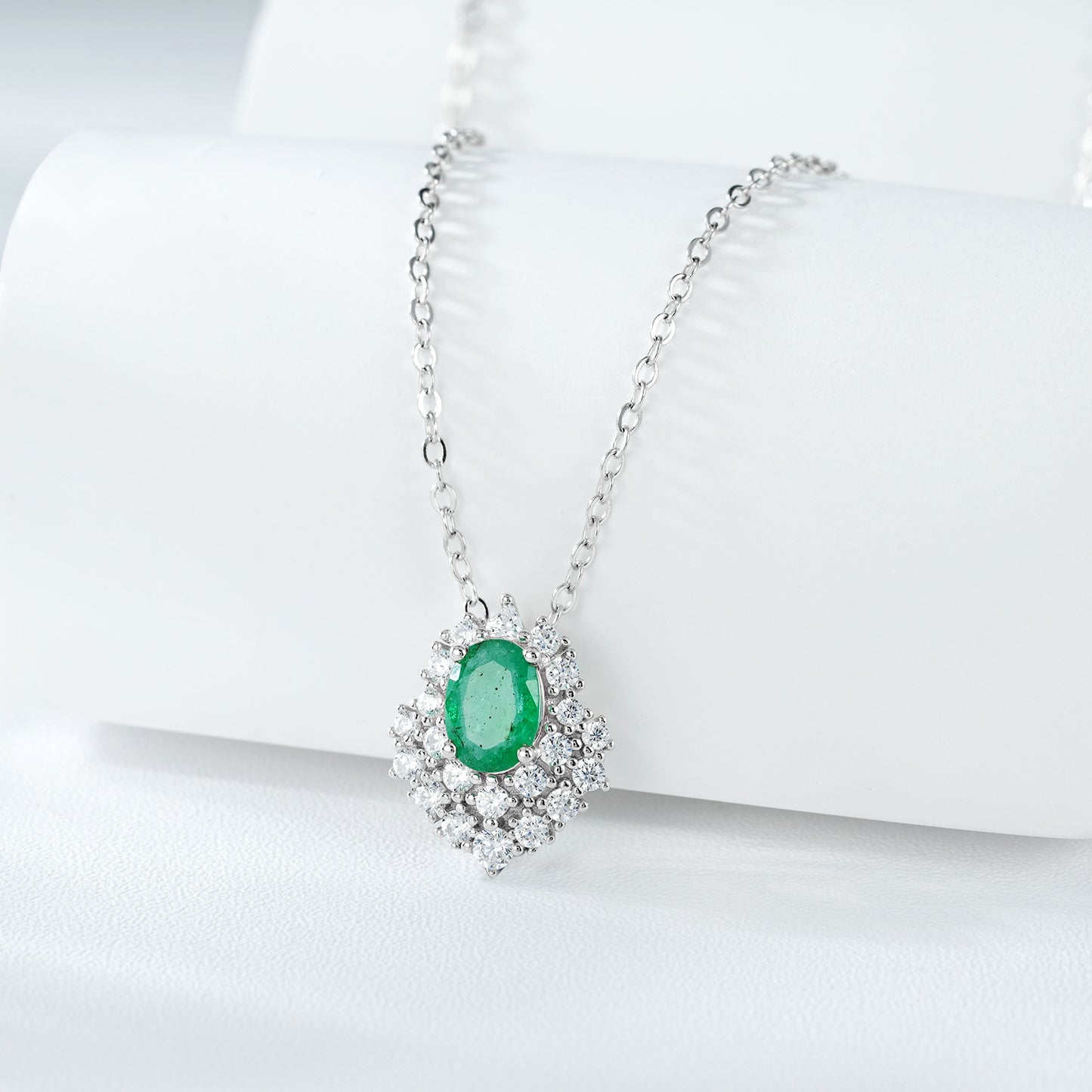 Emerald Luminous Leaf Necklace