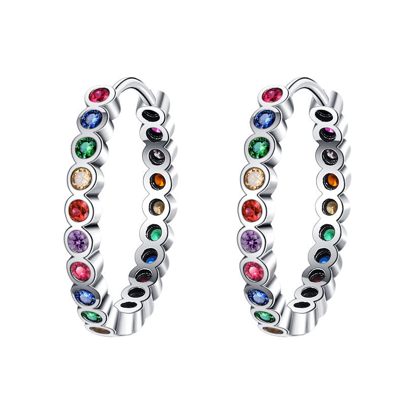 Large Circle Colorful Earrings