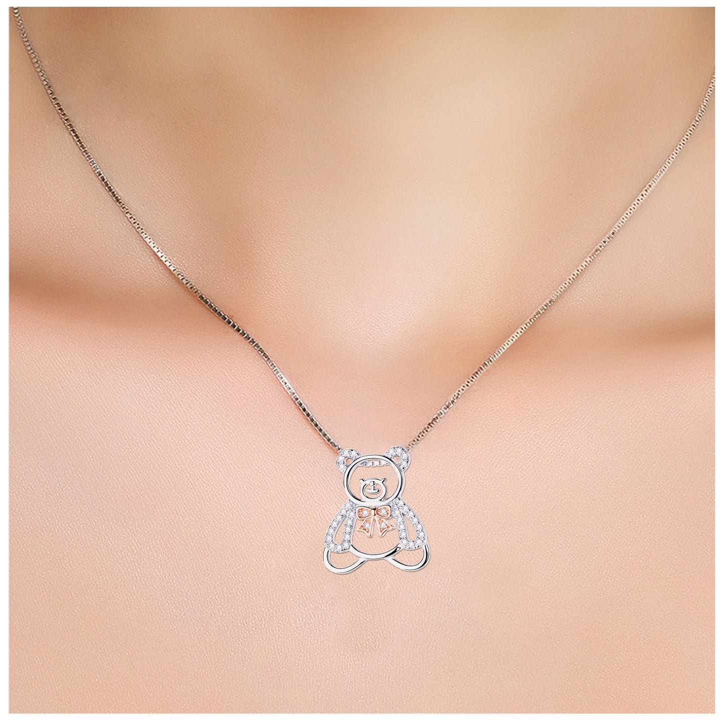 Hollow Out Bear Necklace