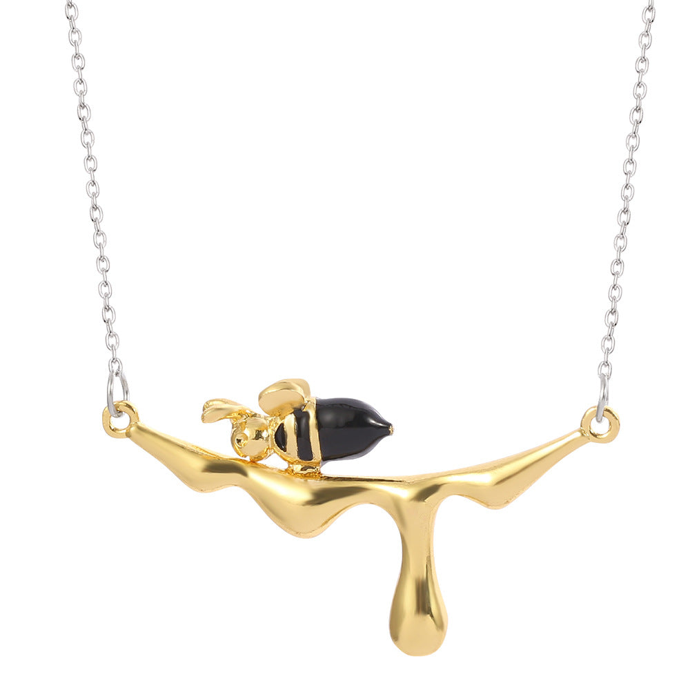 Bee and Dripping Honey Necklace