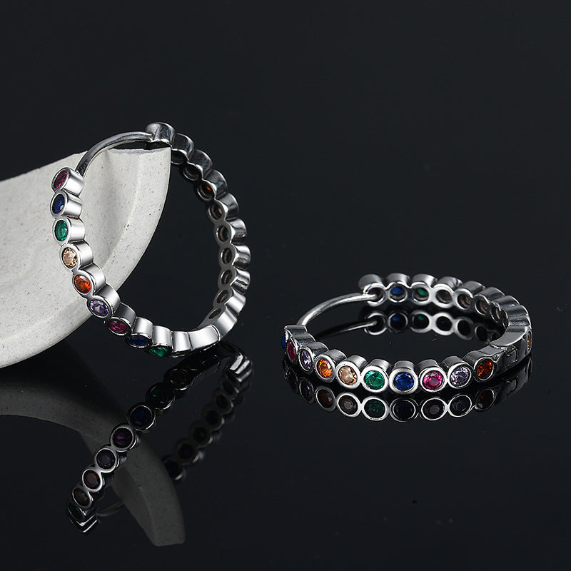 Large Circle Colorful Earrings