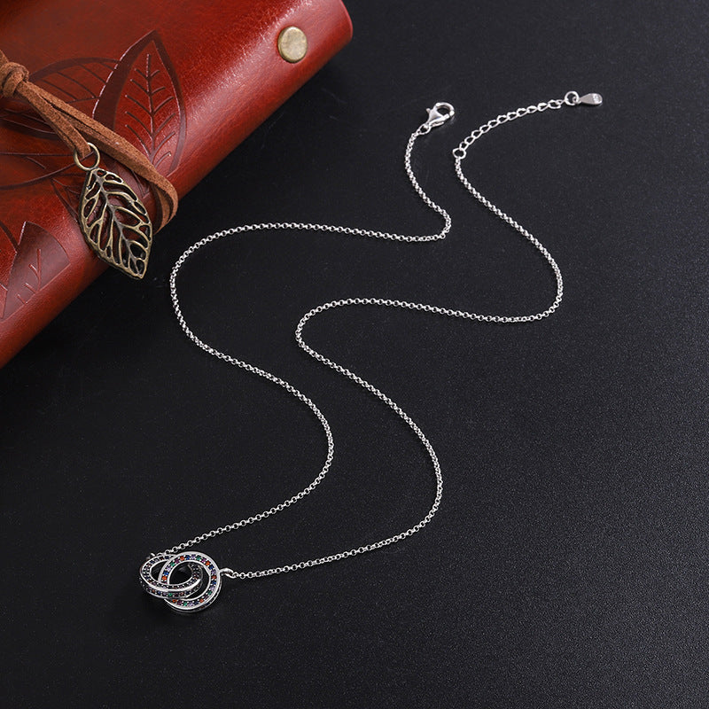 Clavicle Double Ring Necklace