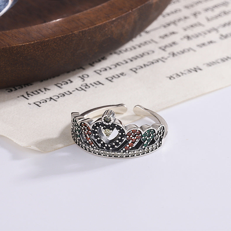 Inlaid Crown Ring