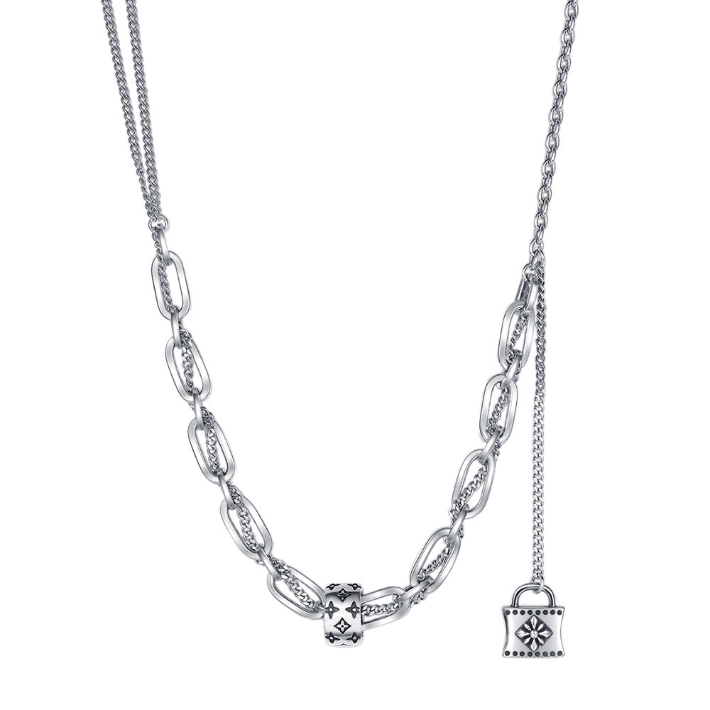 Lock Tassel Chain Reworked Necklace
