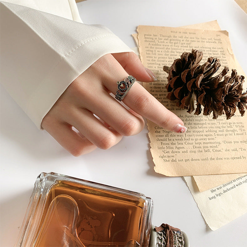 Inlaid Crown Ring