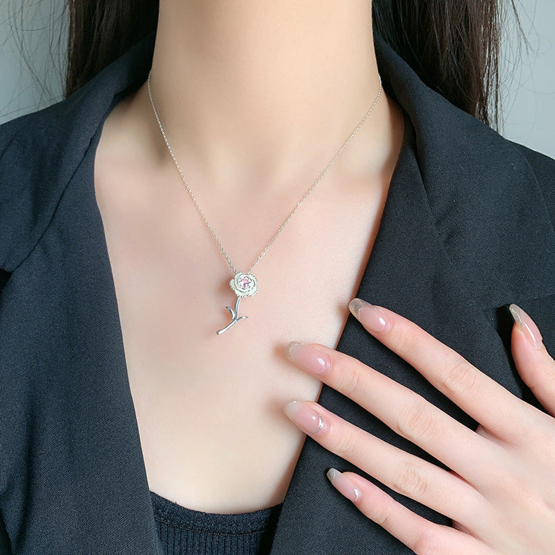 Pink Rose Necklace