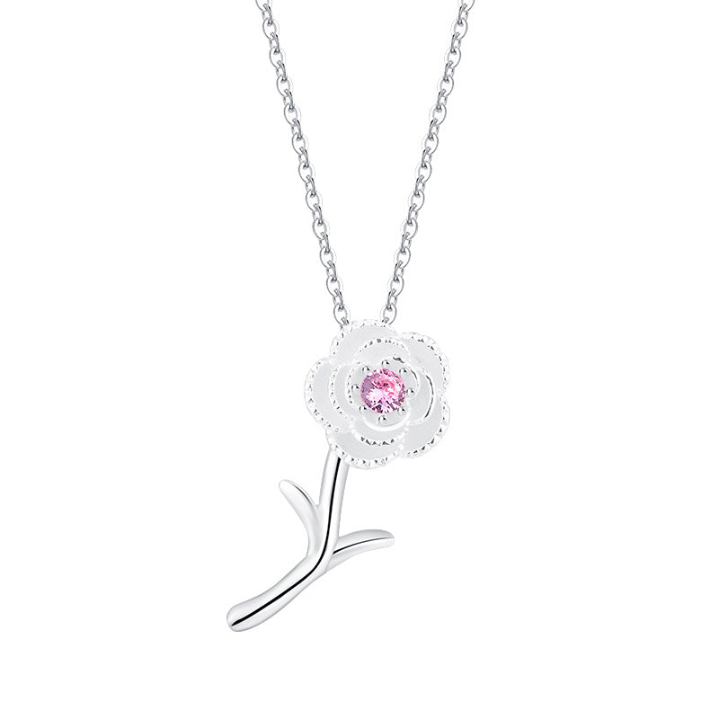 Pink Rose Necklace