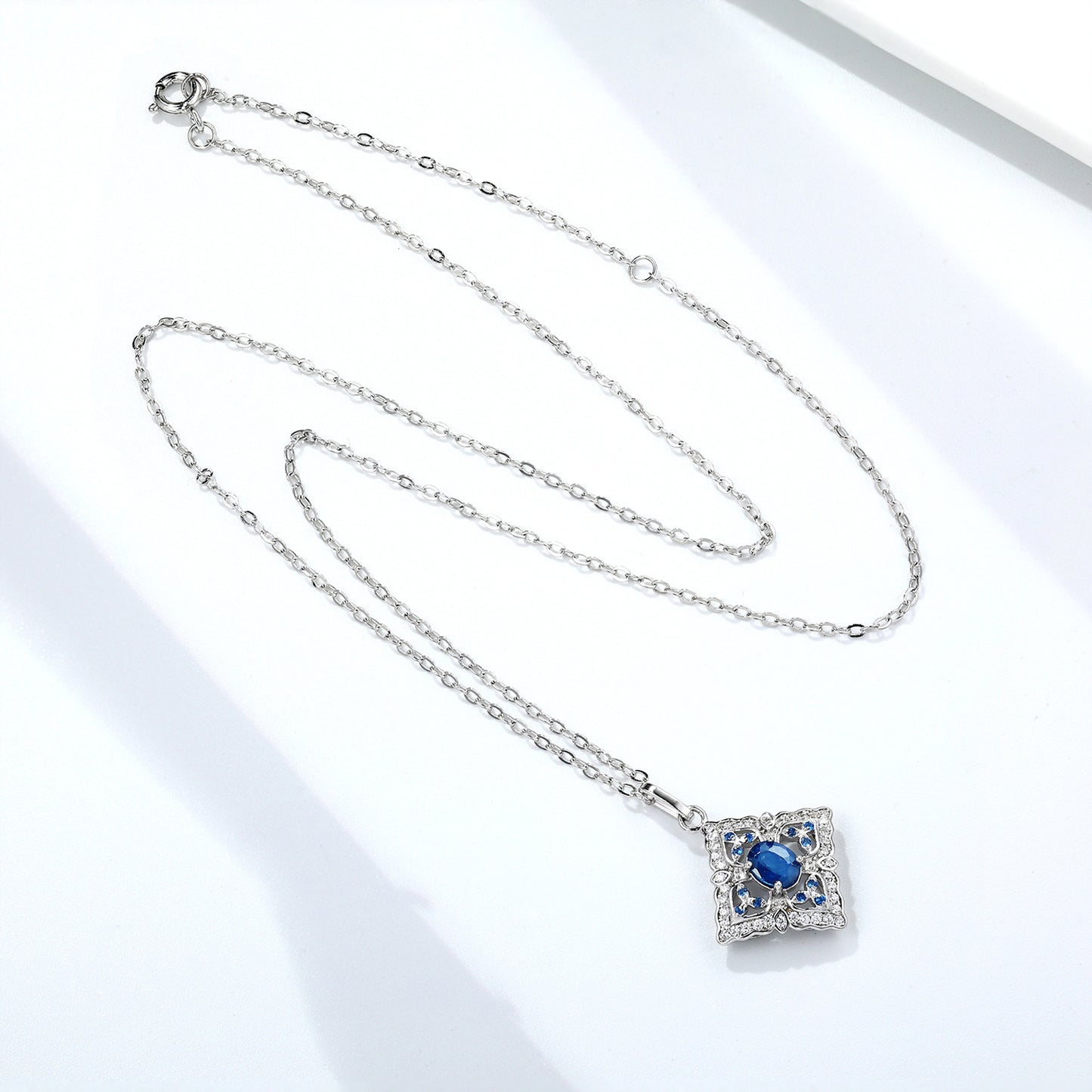 Midnight Sapphire Bloom Necklace