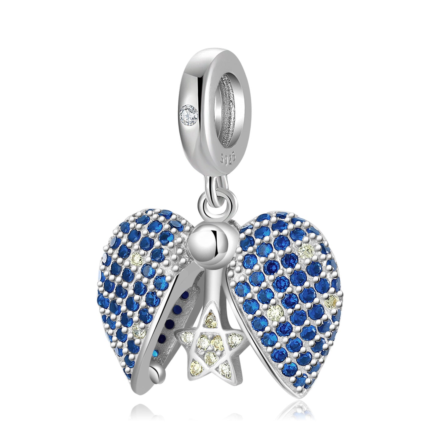 Blue Star Love Lock Pendant Bead