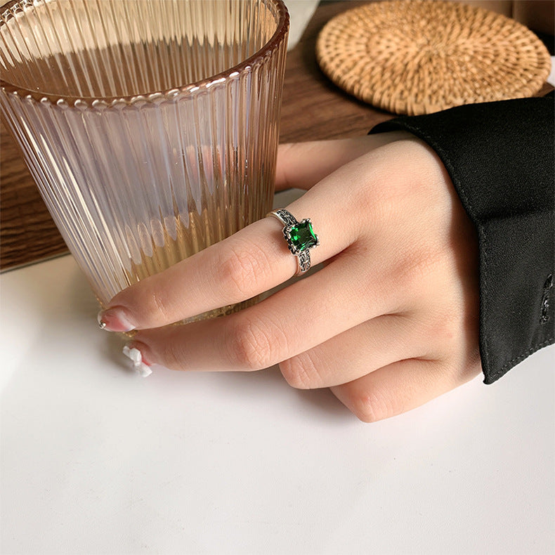 Green Royal Emblem Ring