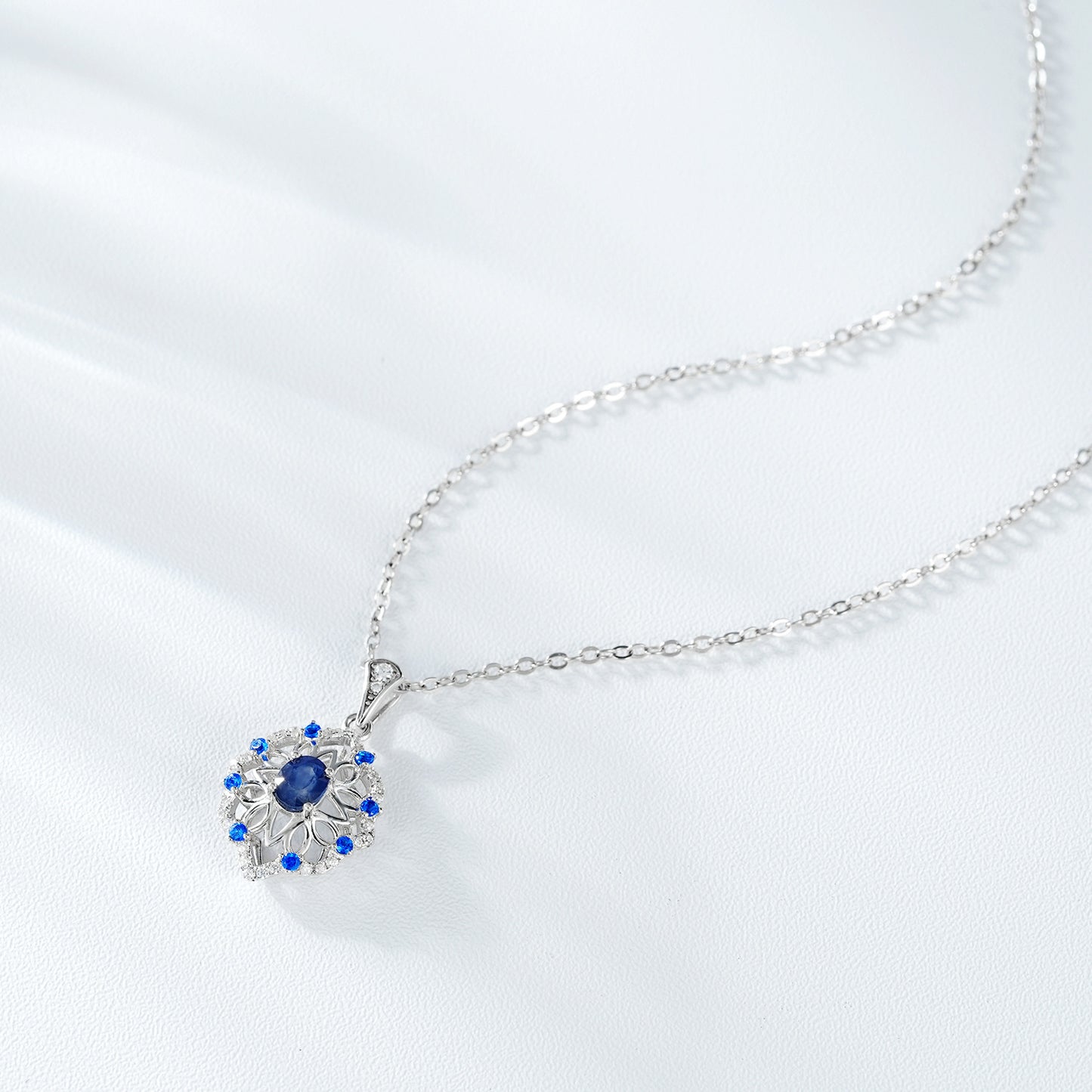 Sapphire Velvet Blossom Necklace