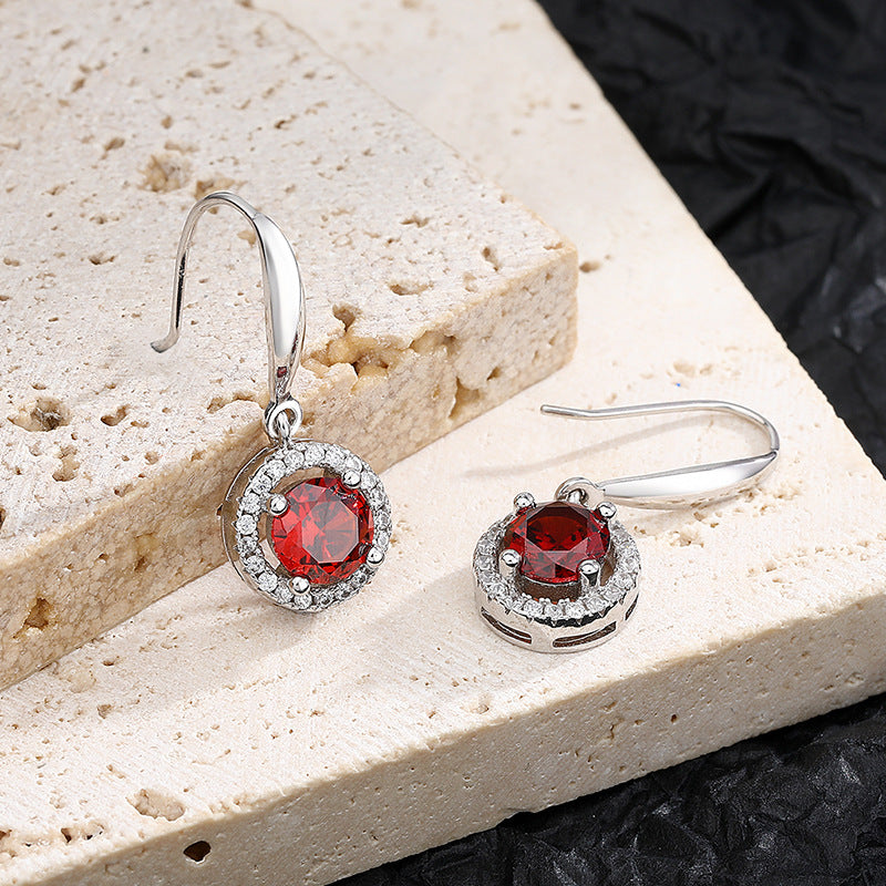 Pomegranate Red Earrings