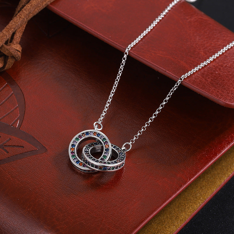 Clavicle Double Ring Necklace