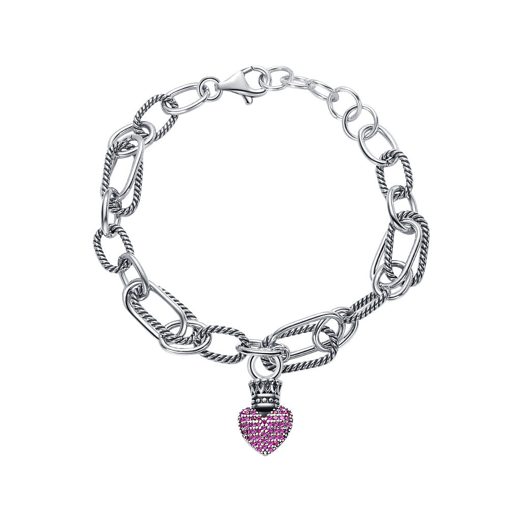 Chain with Vintage Crown Love Bracelet