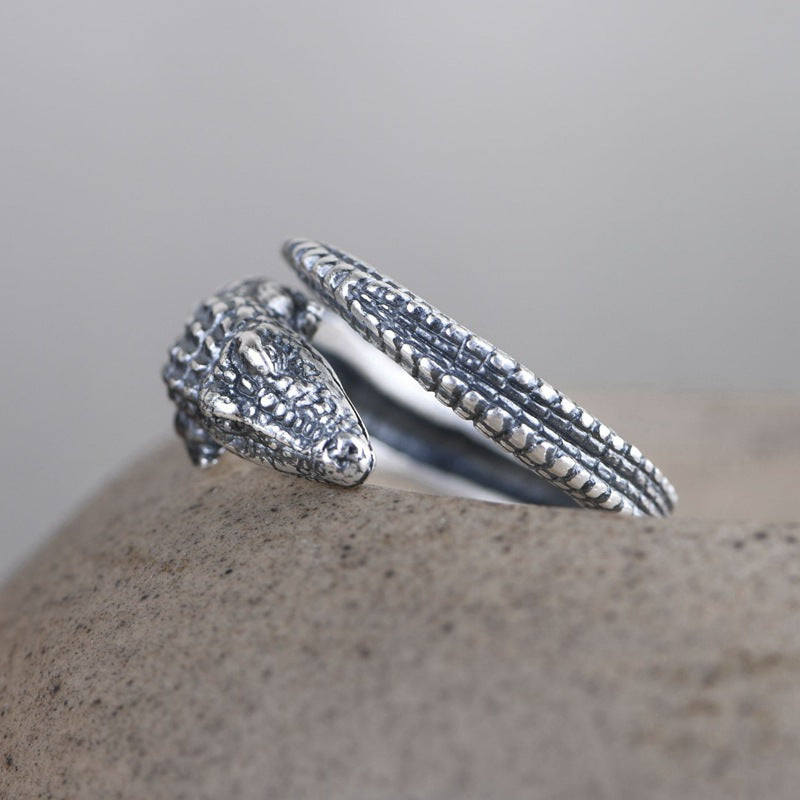 Retro Matte Crocodile Ring