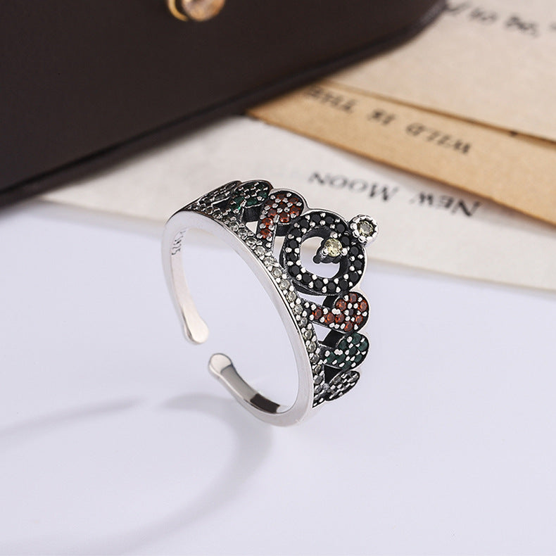 Inlaid Crown Ring
