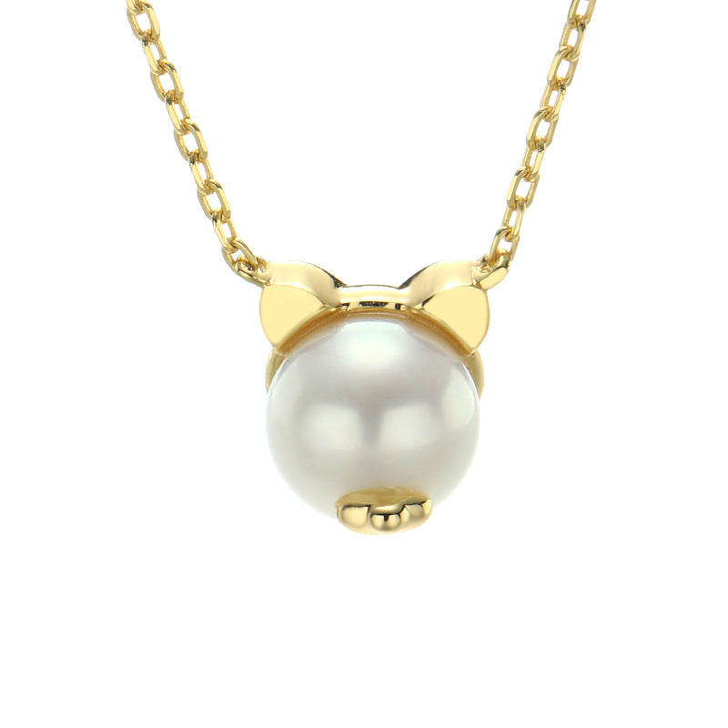 Pig Pearl Choker Necklace