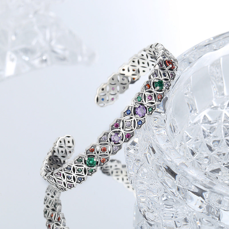 Hollow inlaid vintage totem Bracelet