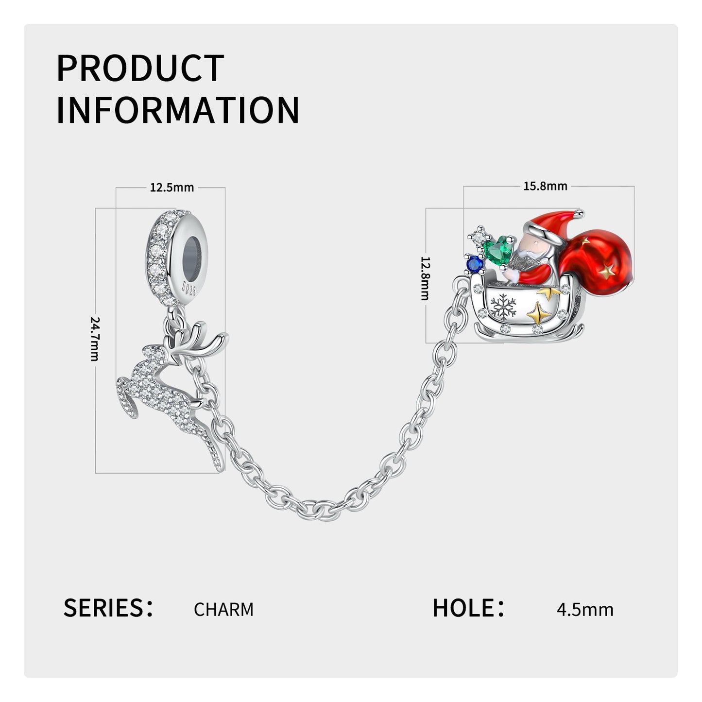 Elk & Santa Claus Christmas Beads