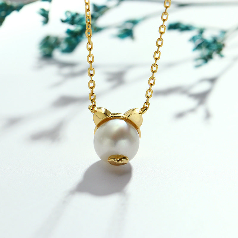 Pig Pearl Choker Necklace