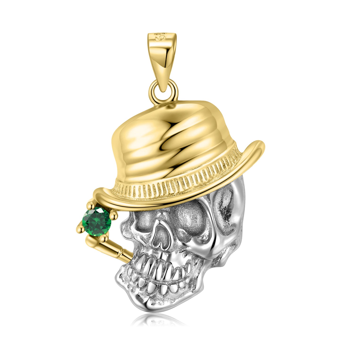 Gilded Smoking Skull Necklace