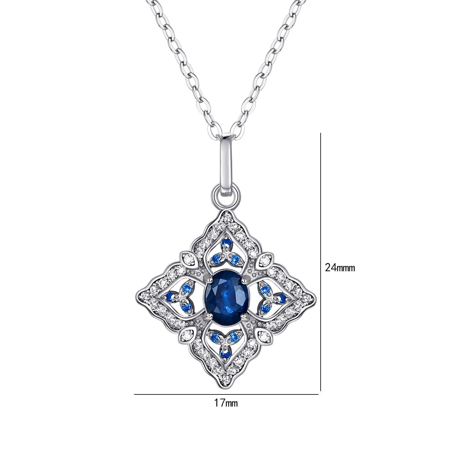 Midnight Sapphire Bloom Necklace