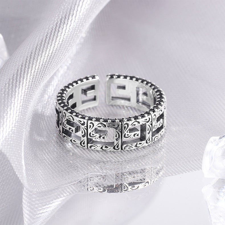 Vintage Square Pattern Ring