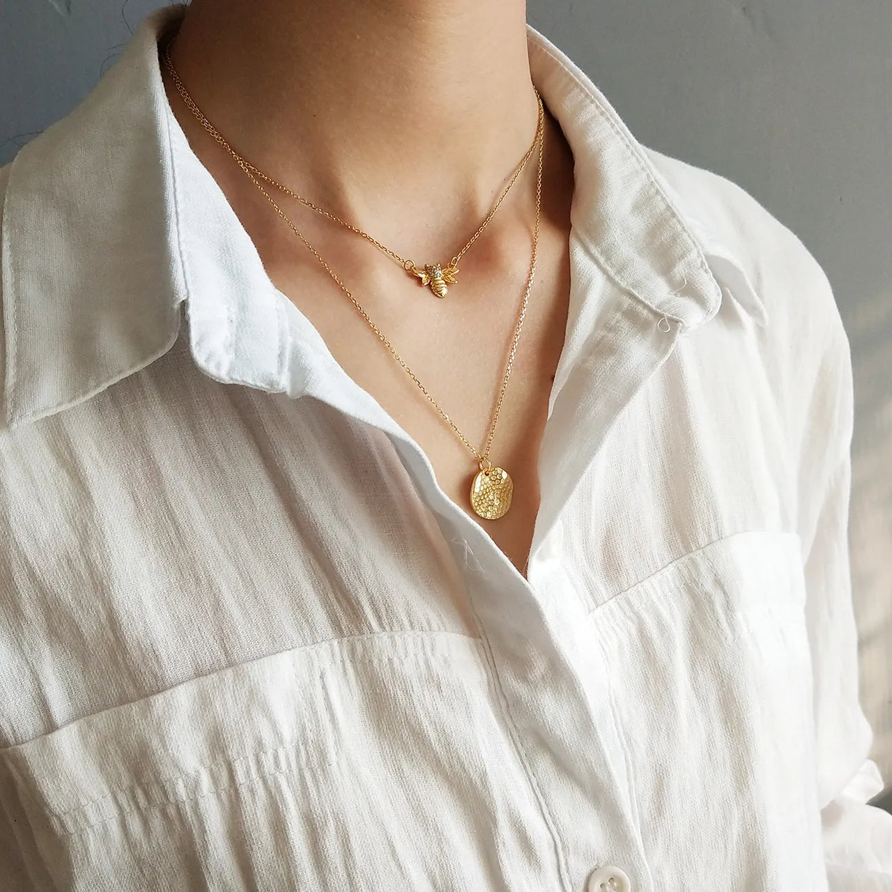 Honeycomb & Bee Necklace