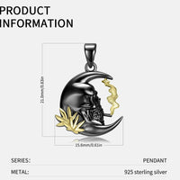 Dark Smoking Skull Halloween Necklace