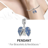 Blue Star Love Lock Pendant Bead