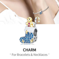 Blue Christmas Gift Socks Beads