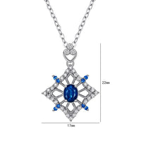 Hollow rhombus sapphire Necklace