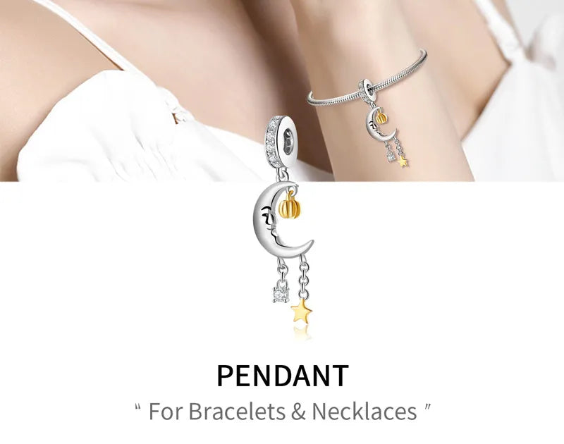 Moon Pumpkin Halloween Beads