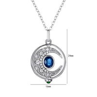 Rotating Sapphire Moon Necklace