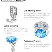 Blue Owl Bead Pendant