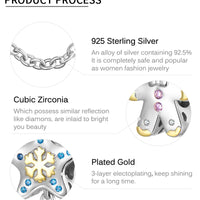 Snowman with Five-Pointed Star Snowflake Beads