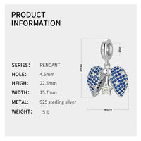 Blue Star Love Lock Pendant Bead