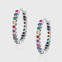 Large Circle Colorful Earrings