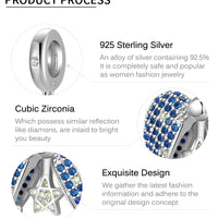 Blue Star Love Lock Pendant Bead