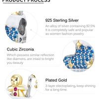 Blue Christmas Gift Socks Beads