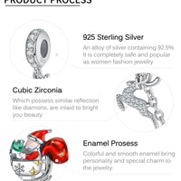 Elk & Santa Claus Christmas Beads