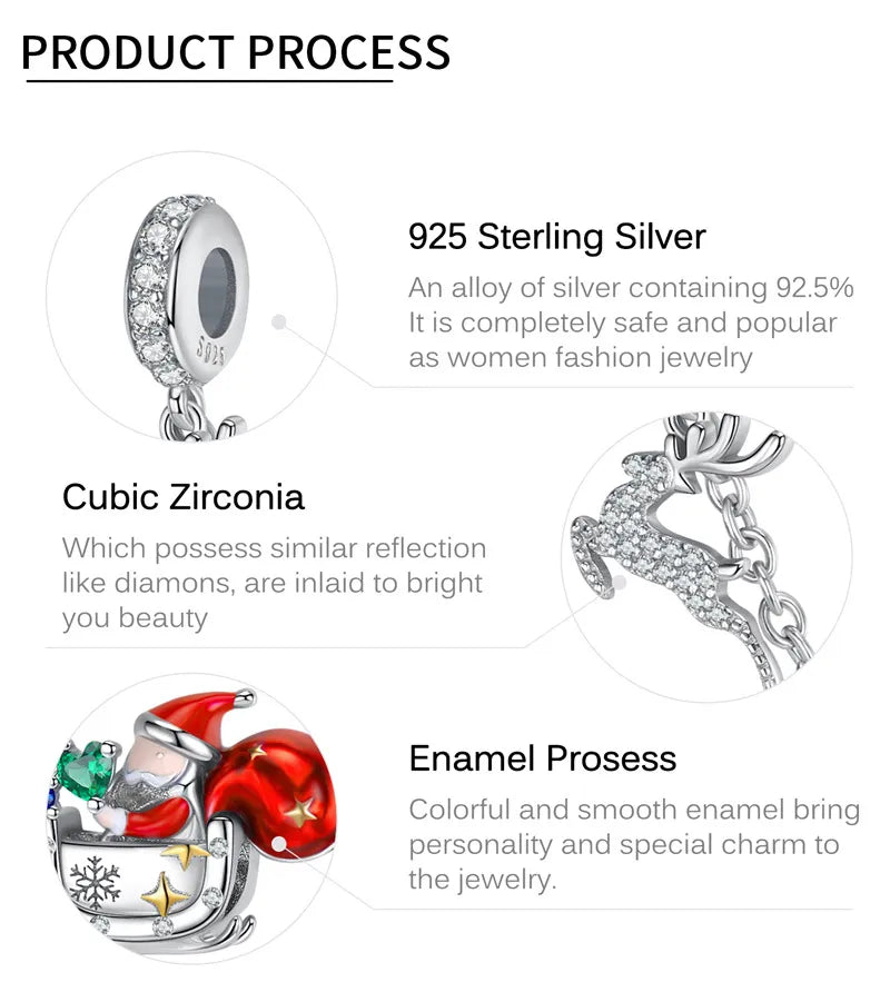 Elk & Santa Claus Christmas Beads