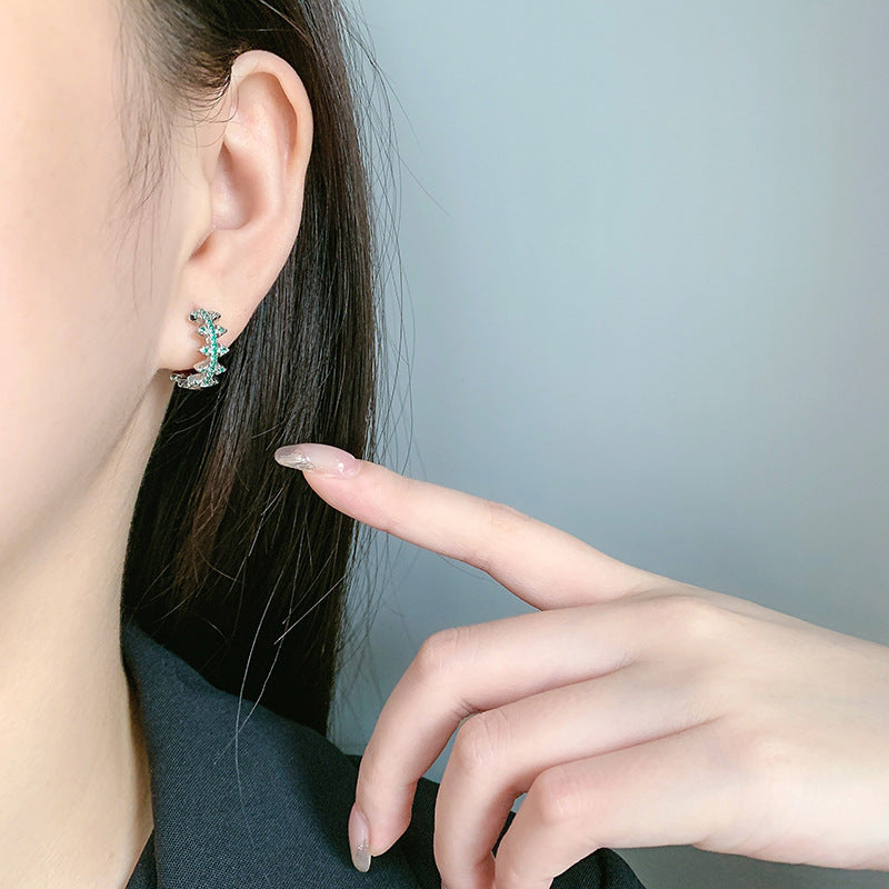 Green Crown Earring